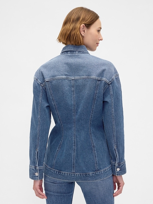 giacca in denim lunga sagomata