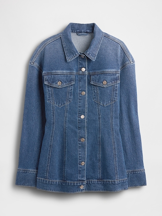 giacca in denim lunga sagomata