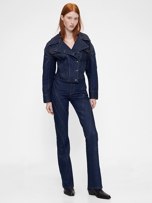 giacca in denim con icona cucita gapstudio