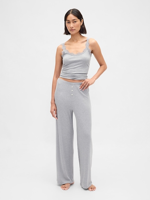 pantaloni da pigiama a gamba larga con mini costine