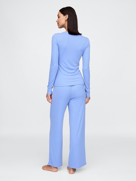 pantaloni da pigiama a gamba larga con mini costine