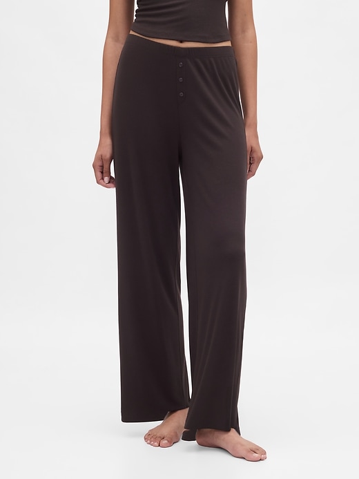 pantaloni da pigiama a gamba larga con mini costine
