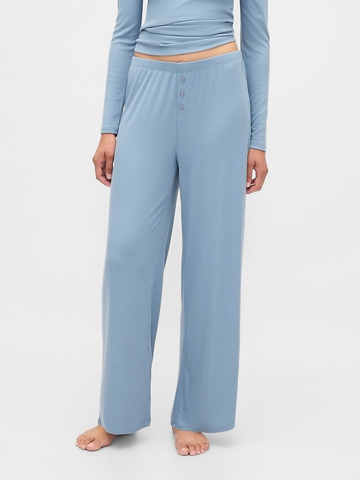 pantaloni da pigiama a gamba larga con mini costine