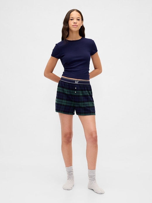 boxer in flanella con logo