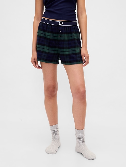 boxer in flanella con logo