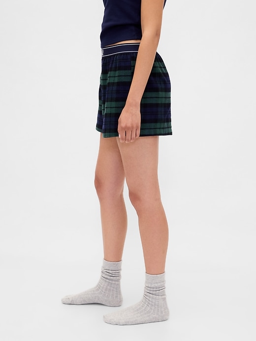 boxer in flanella con logo