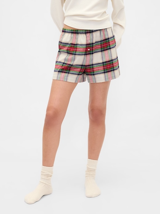 boxer in flanella con logo