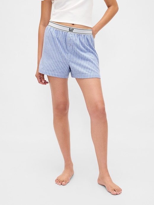 boxer in flanella con logo