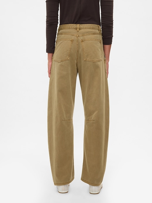 pantaloni a vita media in twill