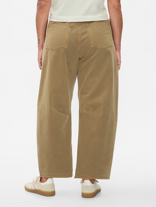 pantaloni a vita media in twill