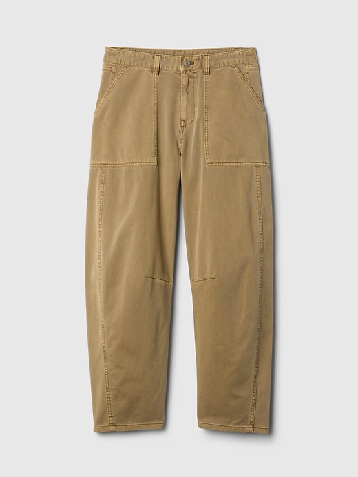 pantaloni a vita media in twill