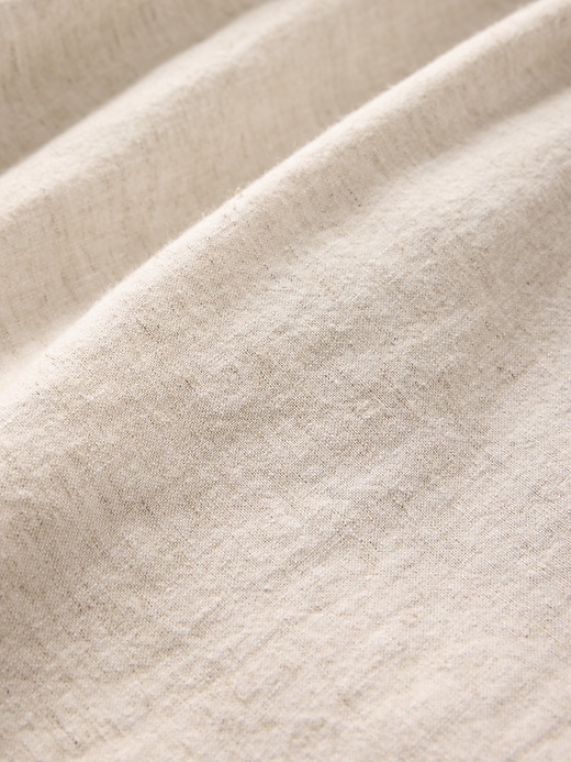 pantaloni easy barrel in misto lino a vita media