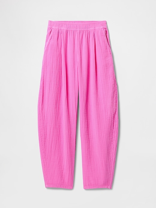 pantaloni a canna facile in garza di cotone