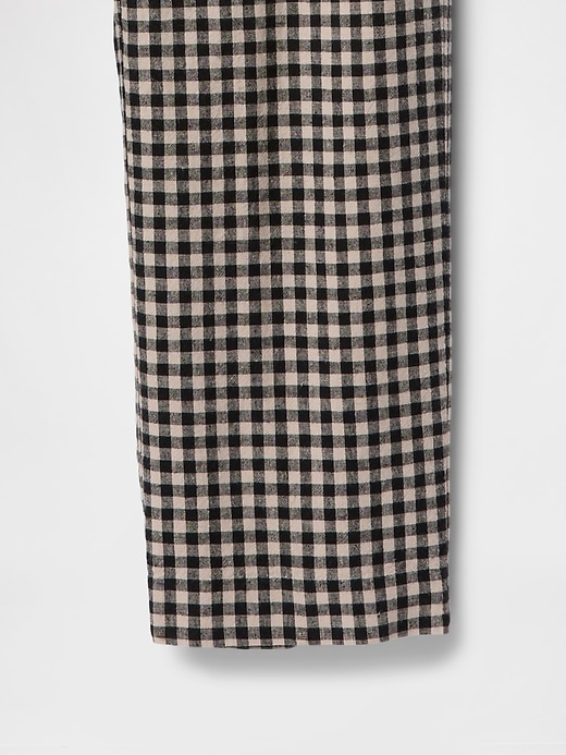 pantaloni dritti alla caviglia in misto lino