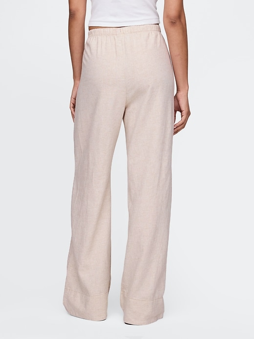 pantaloni larghi in misto lino