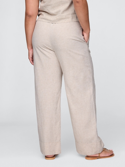 pantaloni larghi in misto lino