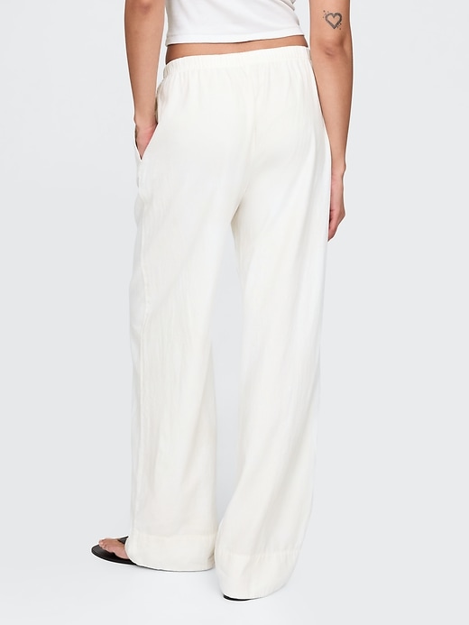 pantaloni larghi in misto lino