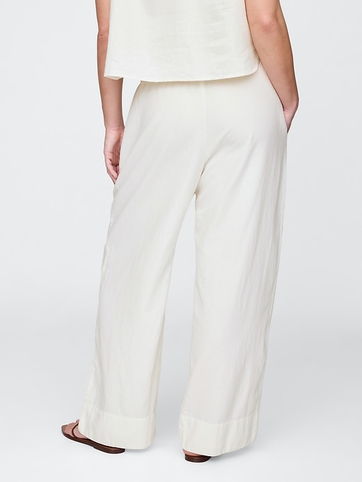 pantaloni larghi in misto lino