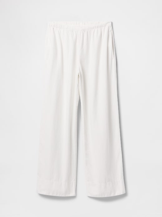 pantaloni larghi in misto lino