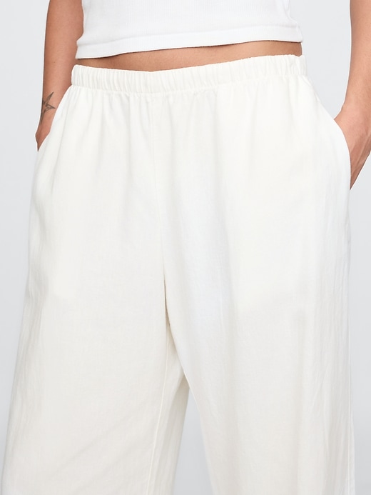 pantaloni larghi in misto lino