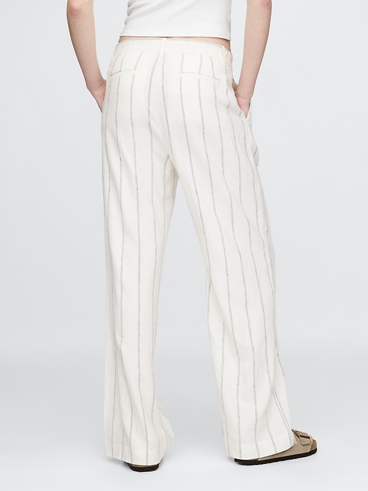 pantaloni in misto lino a vita alta 365