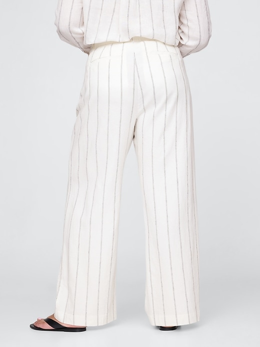 pantaloni in misto lino a vita alta 365