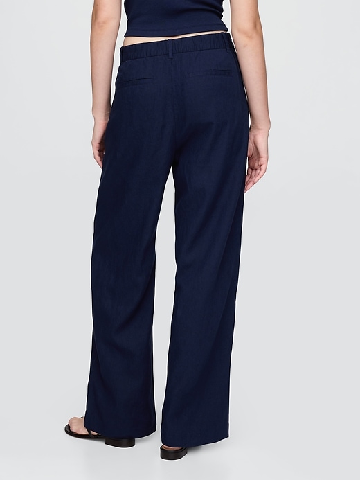 pantaloni in misto lino a vita alta 365