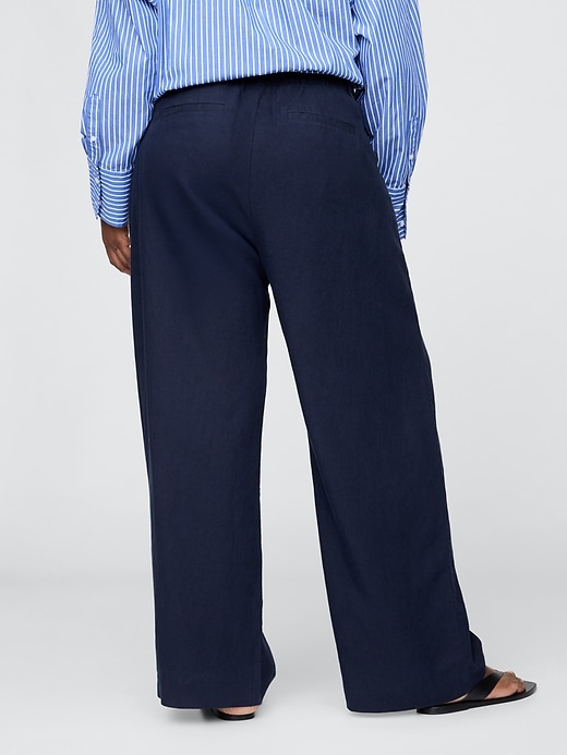 pantaloni in misto lino a vita alta 365