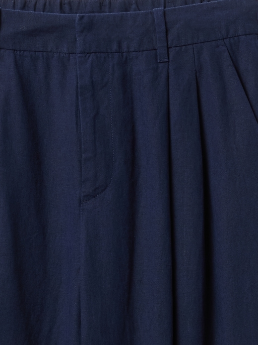 pantaloni in misto lino a vita alta 365