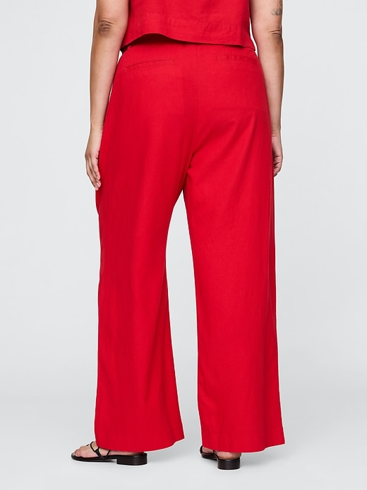 pantaloni in misto lino a vita alta 365