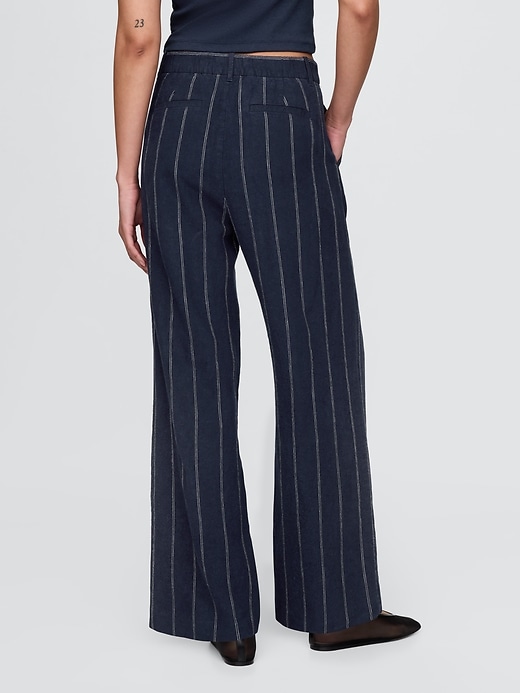 pantaloni in misto lino a vita alta 365