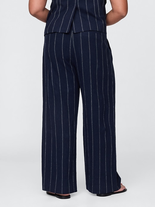 pantaloni in misto lino a vita alta 365
