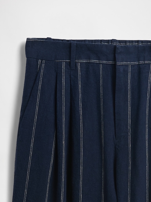 pantaloni in misto lino a vita alta 365