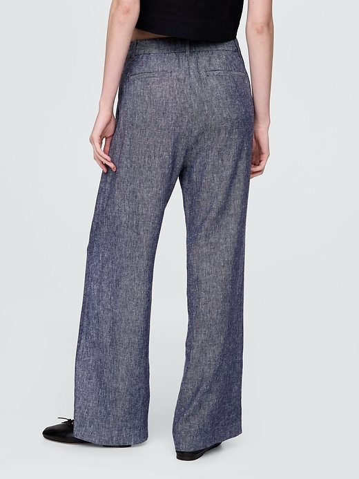 pantaloni in misto lino a vita alta 365