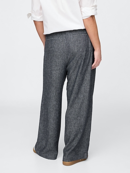 pantaloni in misto lino a vita alta 365