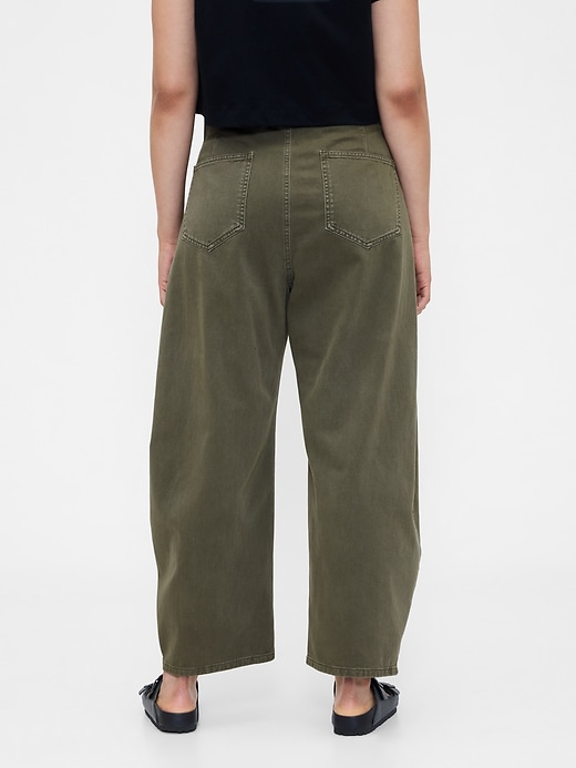 pantaloni a vita media in twill