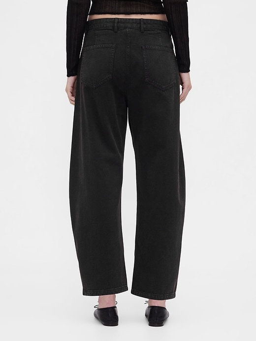 pantaloni a vita media in twill