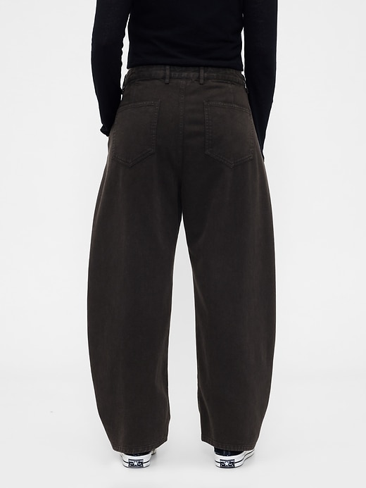 pantaloni a vita media in twill