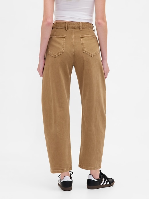 pantaloni a vita media in twill