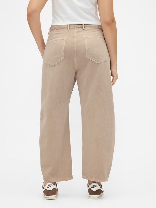 pantaloni a vita media in twill