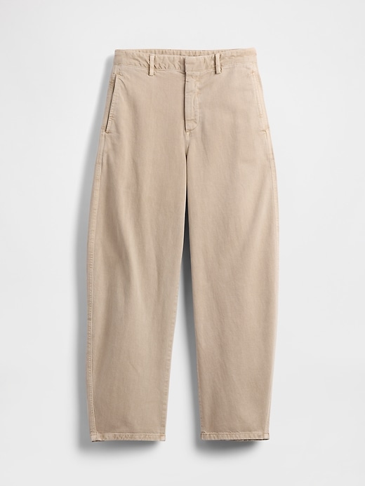 pantaloni a vita media in twill