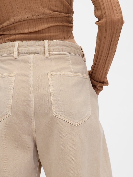pantaloni a vita media in twill