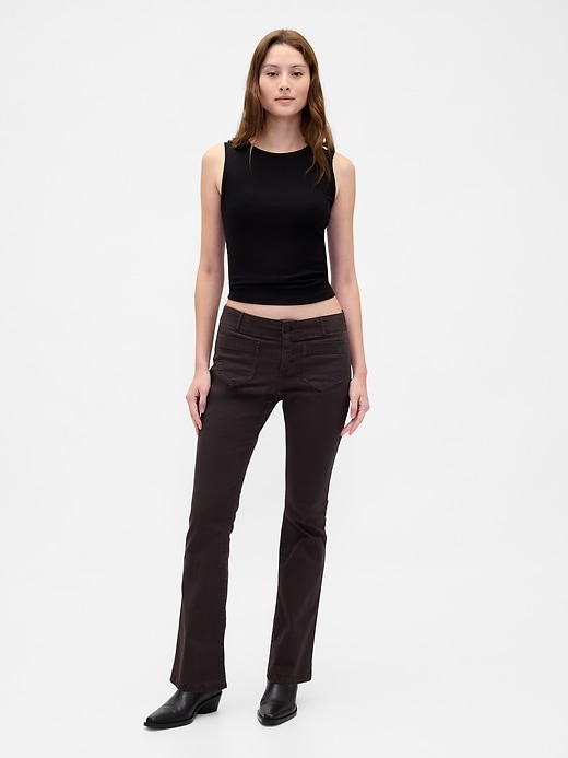 pantaloni lunghi e attillati in twill a vita bassa