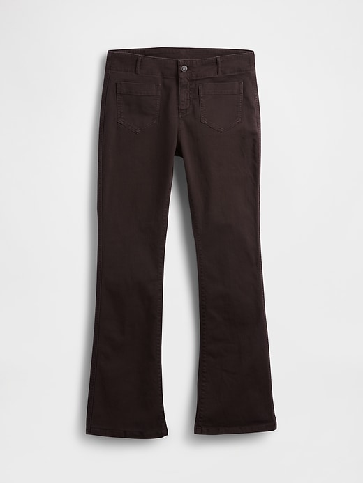 pantaloni lunghi e attillati in twill a vita bassa