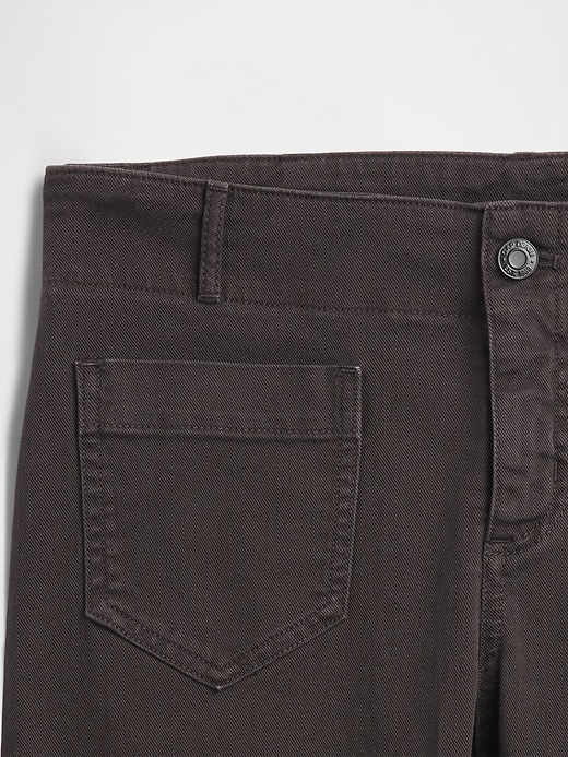 pantaloni lunghi e attillati in twill a vita bassa