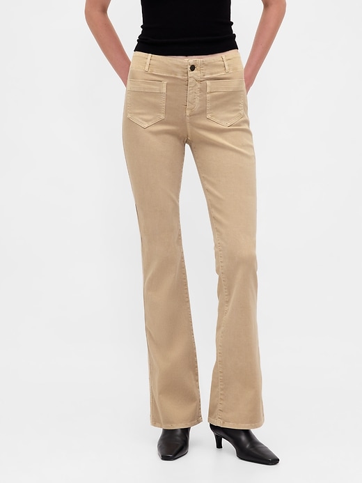 pantaloni lunghi e attillati in twill a vita bassa