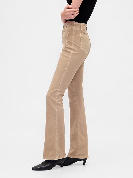 pantaloni lunghi e attillati in twill a vita bassa