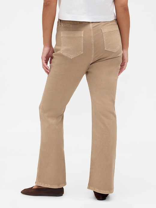 pantaloni lunghi e attillati in twill a vita bassa