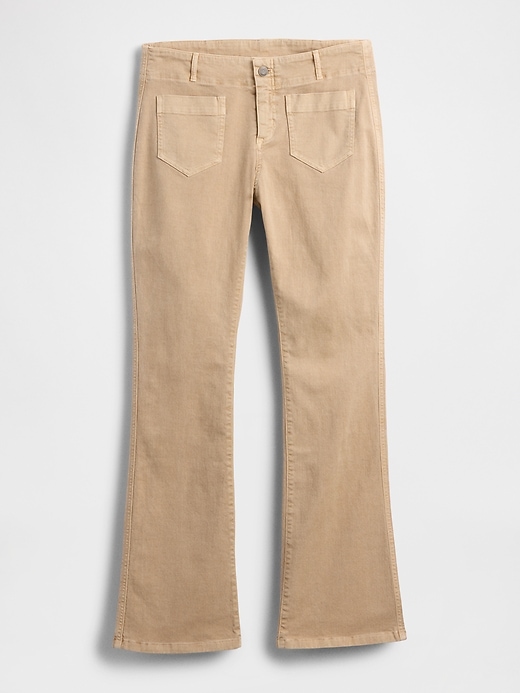 pantaloni lunghi e attillati in twill a vita bassa