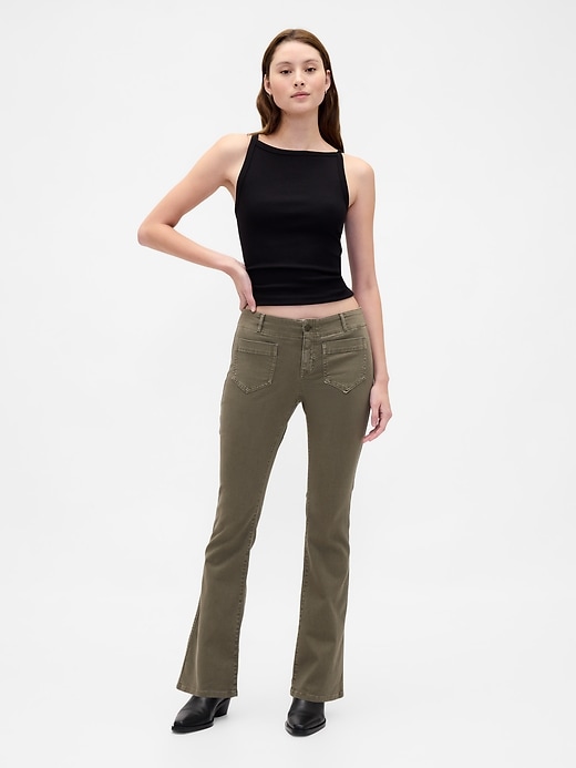 pantaloni lunghi e attillati in twill a vita bassa